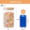 Glass Storage Jars 6 Pack 37oz Clear Glass Food Storage Containers with Airtight Bamboo Lid Stackable Kitchen Canisters for Candy,Cookie,Rice,Sugar,Flour,Pasta,Nuts and Spice Jars(Square)